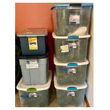 Large Pre-Lit Artificial Christmas Wreath with Storage Totes of Garland and Rope Lights