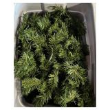 Large Pre-Lit Artificial Christmas Wreath with Storage Totes of Garland and Rope Lights