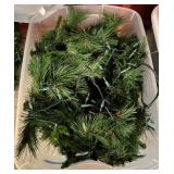 Large Pre-Lit Artificial Christmas Wreath with Storage Totes of Garland and Rope Lights