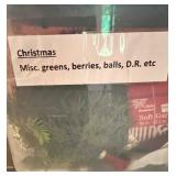 Large Pre-Lit Artificial Christmas Wreath with Storage Totes of Garland and Rope Lights