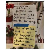 Large Pre-Lit Artificial Christmas Wreath with Storage Totes of Garland and Rope Lights