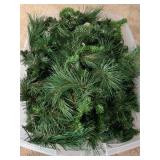 Large Pre-Lit Artificial Christmas Wreath with Storage Totes of Garland and Rope Lights
