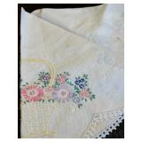Large Collection of Vintage Linens, Embroidered & Lace Tablecloths, Napkins, and Fabric