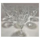Set of 8 Vintage Crystal Wine Glasses with Cut Design