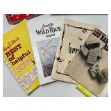 Vintage Wooden Napkin and Coaster Holder with Recipe Book Collection