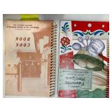 Vintage Wooden Napkin and Coaster Holder with Recipe Book Collection