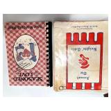 Vintage Wooden Napkin and Coaster Holder with Recipe Book Collection