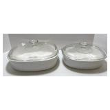 Collection of CorningWare and Pyrex Bakeware with Glass Lids
