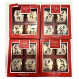 Lot of 4 Lenox Holiday Napkin Rings Sets, Holly Pattern, 16 Pieces