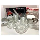 Kitchenware Collection with Glass Mixing Bowls, Muffin Rings, Ramekins, and Cutlery Set