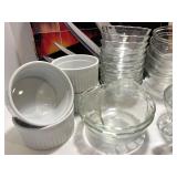 Kitchenware Collection with Glass Mixing Bowls, Muffin Rings, Ramekins, and Cutlery Set