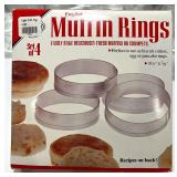 Kitchenware Collection with Glass Mixing Bowls, Muffin Rings, Ramekins, and Cutlery Set
