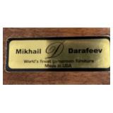 Set of 4 Mikhail Darafeev Swivel Bar Stools with Upholstered Seats