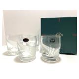 Set of 4 Lenox Windswept Full Lead Crystal Double Old Fashioned Glasses with Box