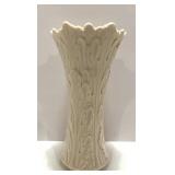 Set of 2 Lenox Ivory Porcelain Vases with Embossed Floral Design