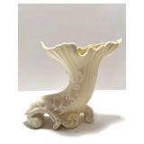 Pair of Belleek Ireland Cream Porcelain Vases with Embossed Designs