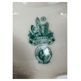 Pair of Belleek Ireland Cream Porcelain Vases with Embossed Designs