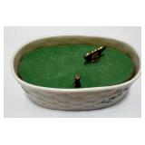 Belleek Ireland Shamrock Porcelain Jar and Musical Trinket Box