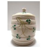 Belleek Ireland Shamrock Porcelain Jar and Musical Trinket Box
