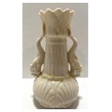 Pair of Belleek Ireland Porcelain Vases with Fish Handles