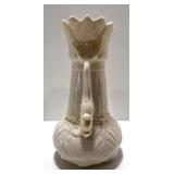 Pair of Belleek Ireland Porcelain Vases with Fish Handles