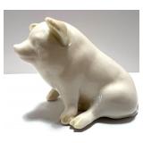 Set of 2 Belleek Ireland Porcelain Pig Figurines