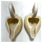 Pair of Belleek Ireland Porcelain Swan Dishes
