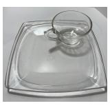Hazel Atlas Simplicity 3 - 8 Piece Buffet Service Glass Tray and Cup Sets in Box