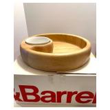 Kitchenware Set Including Crate & Barrel Wooden Tray, Storage Containers, Dispensers, and Bacon Press