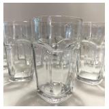 Set of 12 Hexagonal Clear Glass Tumblers