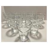 Set of 12 Hexagonal Clear Glass Tumblers