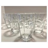 Set of 12 Hexagonal Clear Glass Tumblers