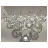 Set of 12 Hexagonal Clear Glass Tumblers