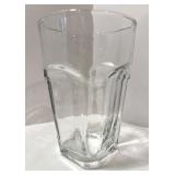 Set of 12 Hexagonal Clear Glass Tumblers