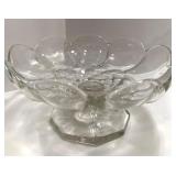 Collection of 7 Vintage Pressed Glass Serving Pieces and Bowls