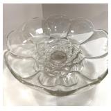 Collection of 7 Vintage Pressed Glass Serving Pieces and Bowls