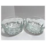 Collection of 7 Vintage Pressed Glass Serving Pieces and Bowls