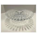 Collection of 7 Vintage Pressed Glass Serving Pieces and Bowls