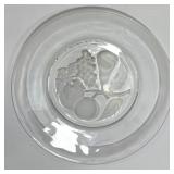 Set of 17 Vintage Glass Salad or Dessert Plates with Fruit Design