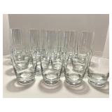 Set of 18 Clear Glass Tumblers and Highball Glasses