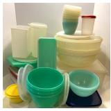 Large Assorted Lot of Vintage and Modern Tupperware Containers with Lids