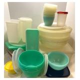 Large Assorted Lot of Vintage and Modern Tupperware Containers with Lids