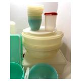 Large Assorted Lot of Vintage and Modern Tupperware Containers with Lids