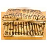 Vintage Gold-Tone Jewelry Box with Floral Design, Wooden Prayer Wheel and Ceramic box with lid