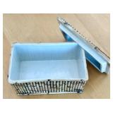 Vintage Gold-Tone Jewelry Box with Floral Design, Wooden Prayer Wheel and Ceramic box with lid