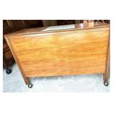 Basic-Witz Vintage Wooden Sideboard Buffet with Drawers and Cabinets on Casters