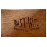 Basic-Witz Vintage Wooden Sideboard Buffet with Drawers and Cabinets on Casters