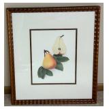 Framed Artwork Print of Pears with Textured Wood Frame