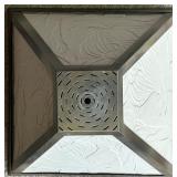 Decorative Table Lamp with Embossed Glass Shade and Metal Base