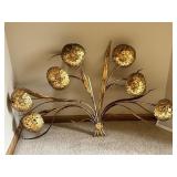 Florentia Italian Gilt Metal Floral Wall Sculpture